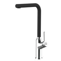 KÜCHENARMATUR, Verchromt und Schwarz Granit, 360° schwenkbar - Chromfarben, Metall (20/39.5/20cm) - VIZIO