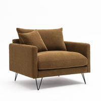 XL-SESSEL aus Stoff mit schwarzen Spikesfüßen - VILLABON - Bronze - Bronzefarben, Textil (108/86/95cm) - Drawer