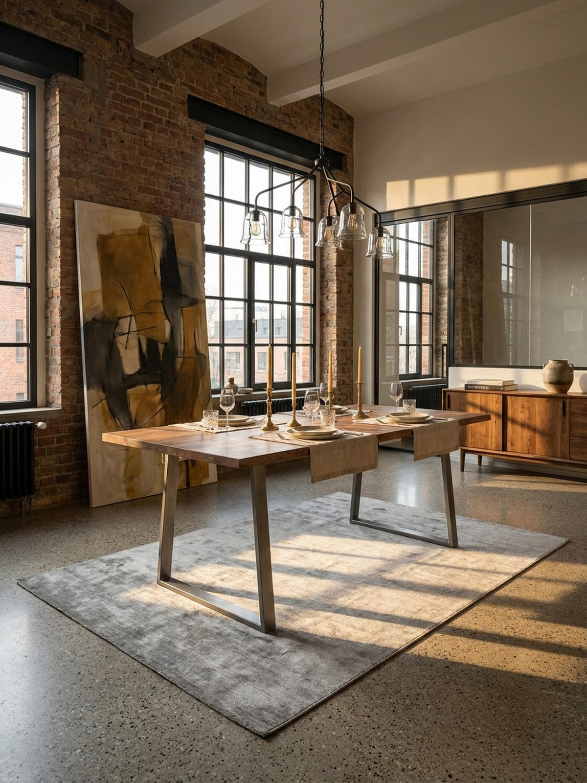ESSTISCH Massivholz Baumkante Metallgestell Handgefertigt TARN, Goldbraun-Chrom 160x80x76 cm - Chromfarben/Braun, Holz/Metall (80/160/76cm) - KADIMA DESIGN