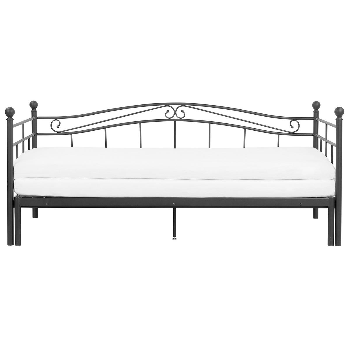AUSZIEHBETT 80x200 cm Schwarz Tulle - Schwarz, Metall (80/200cm) - Beliani