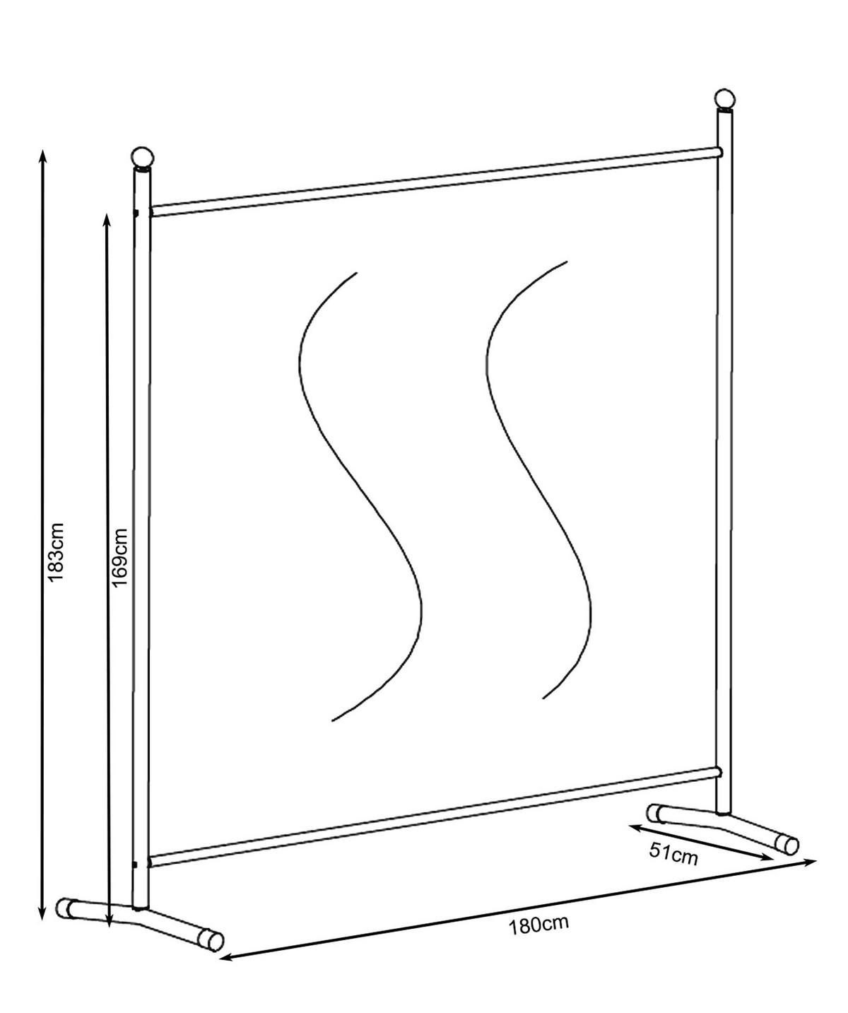 PARAVENT 1-tlg. 180x178 cm Schwarz - Schwarz, Metall (178/180cm) - QUICK STAR