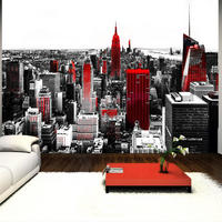SELBSTKLEBENDE FOTOTAPETE 98/70 cm - Rot/Schwarz, Kunststoff/Textil (98/1cm) - KUNSTLOFT