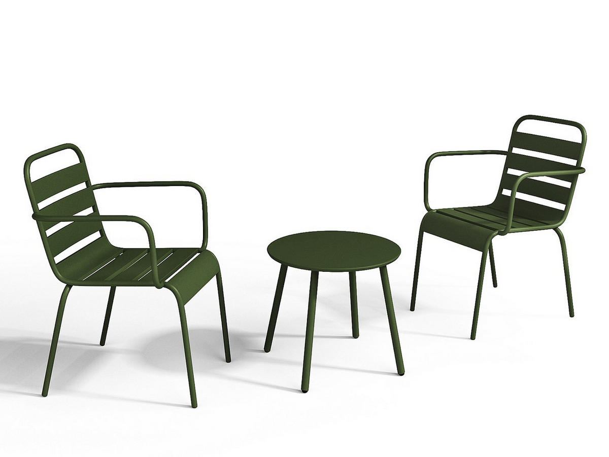 GARTENBEISTELLTISCH - 1 Person - Metall - Khaki - - Schlammfarben, Metall (50/50/44.5cm) - Vente-Unique