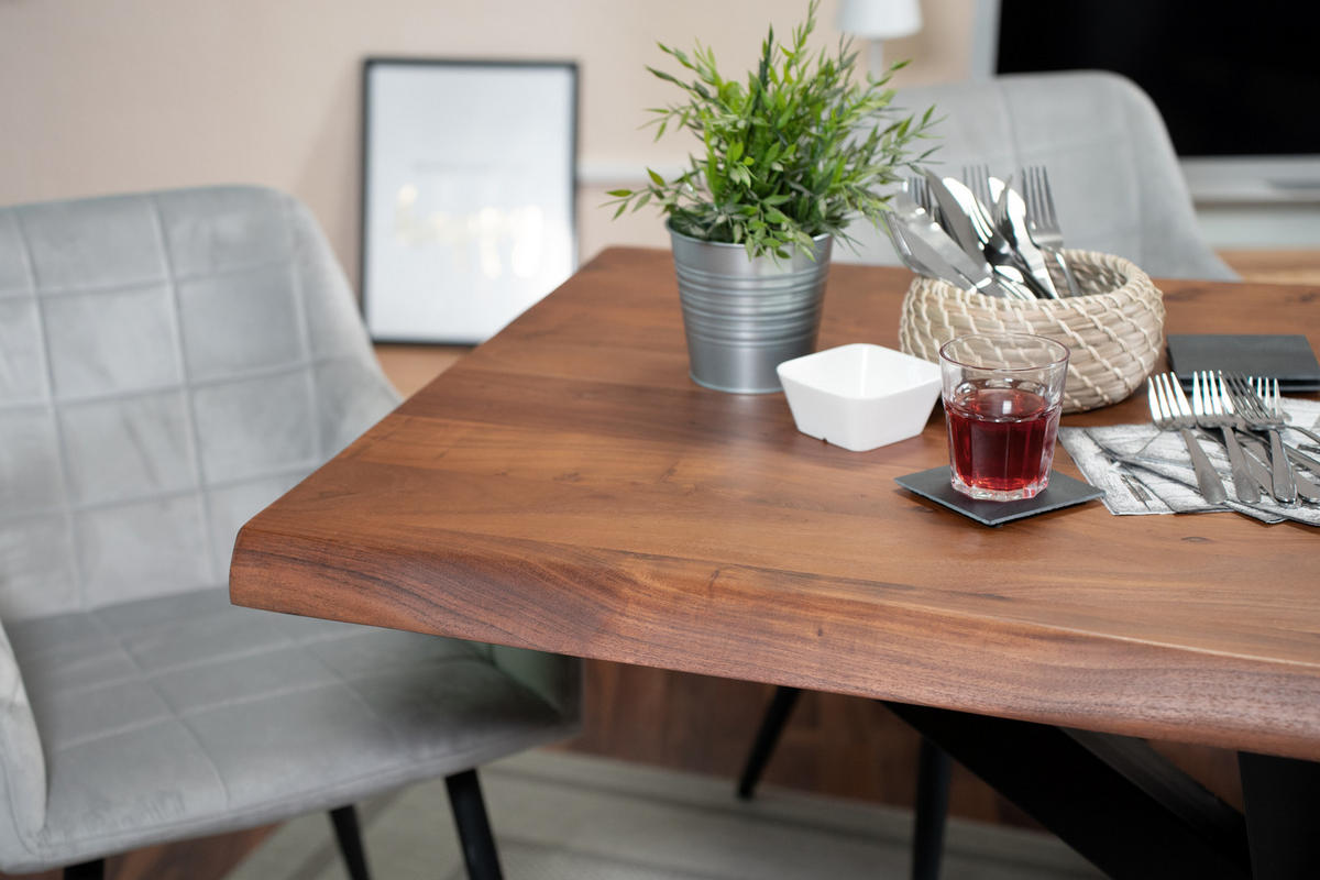 ESSTISCH CALI - Schwarz/Braun, Holz/Metall (90/180/77cm) - SAM