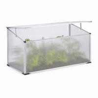 FRÜHBEET Transparent Aluminium 100x50 cm 4 Stufen - Transparent, Kunststoff/Metall (100/50/50cm) - Relaxdays