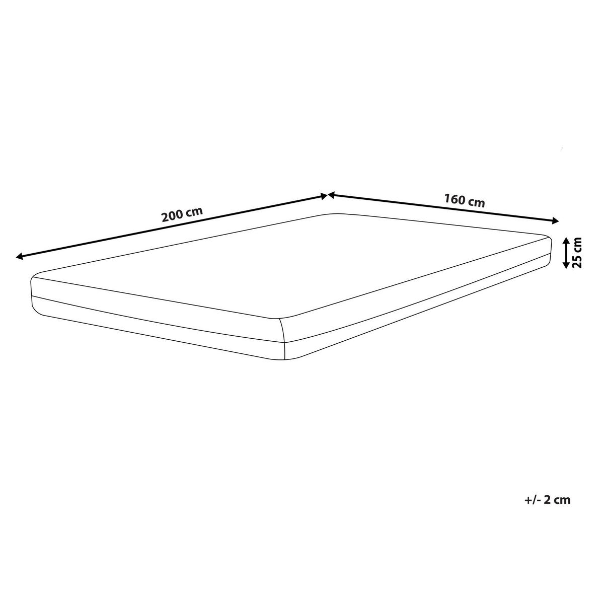 GEL-MEMORY-SCHAUMMATRATZE H2/3 Mittel 160/200 cm Spongy - Weiß, Textil (160/200cm) - Beliani
