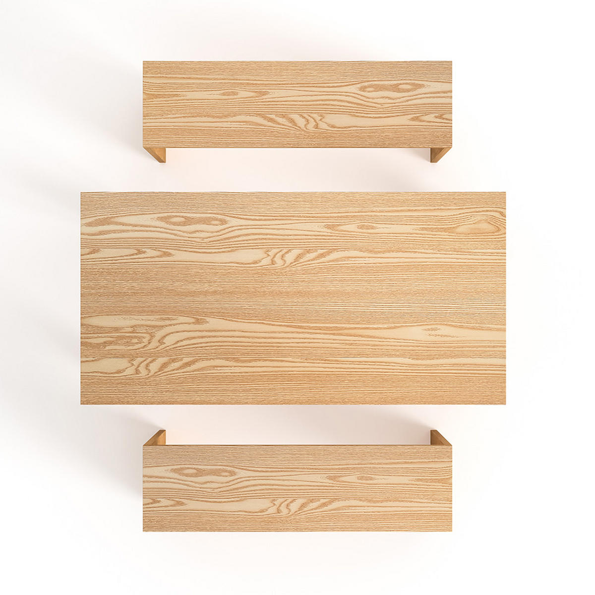 ESSGRUPPE 3-TLG. Platzsparend Spanplatte Naturfarben - Naturfarben, Holzwerkstoff (110/72/55cm) - Livingandhome