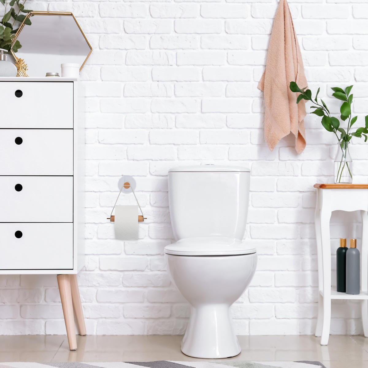 TOILETTENPAPIERHALTER - Hellbraun, Holz/Kunststoff (18/18/8cm) - Relaxdays