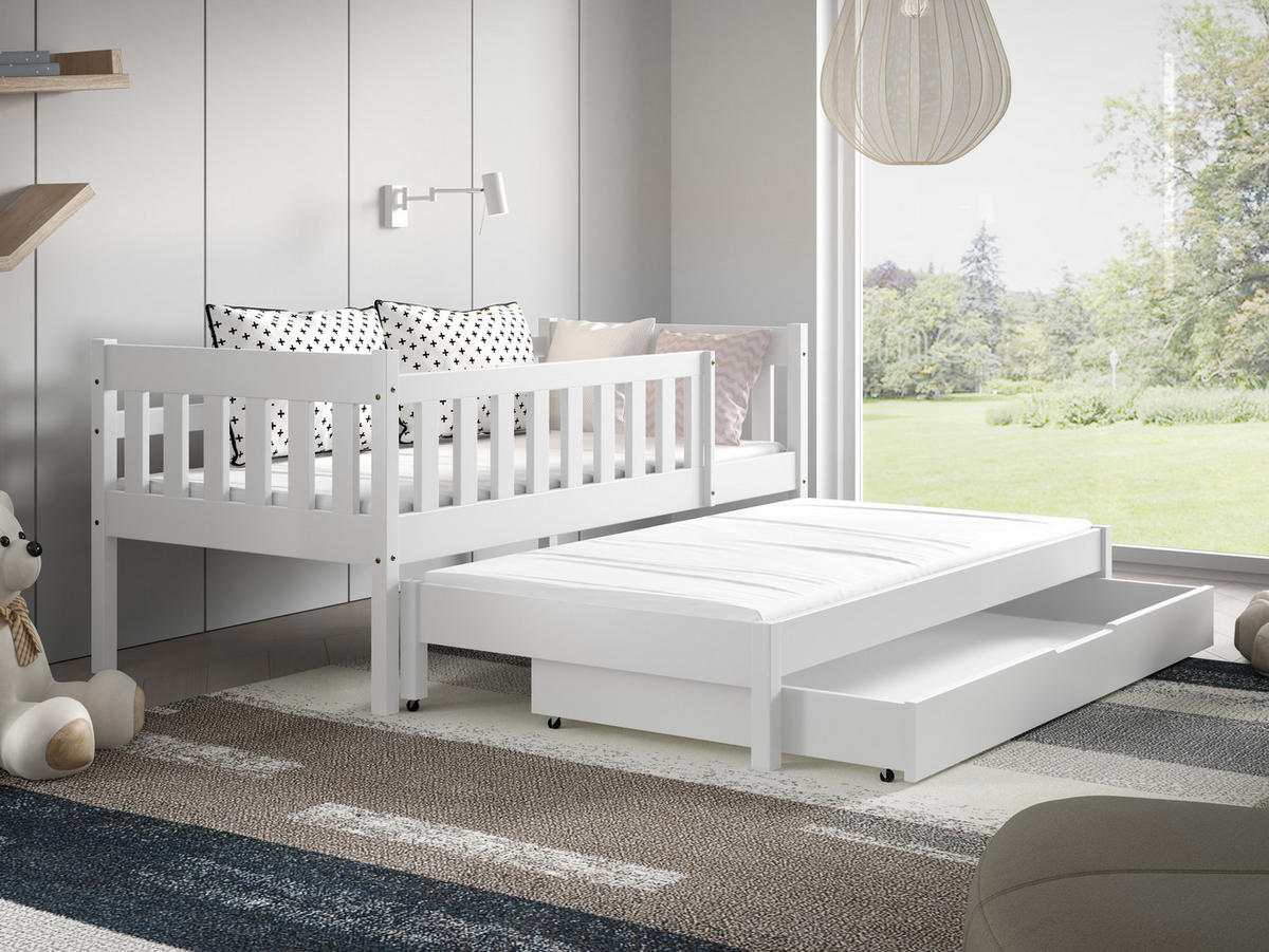 KINDERBETT STELLA 80x160 cm Weiß - Weiß, Holz (80/160cm) - MASSENO