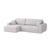 ECKSOFA Mit Schlaffunktion Ariel L, Chenille, Stoff Artico, Cement, Links - Hellgrau, Holz (250/142cm) - Kaiser Möbel