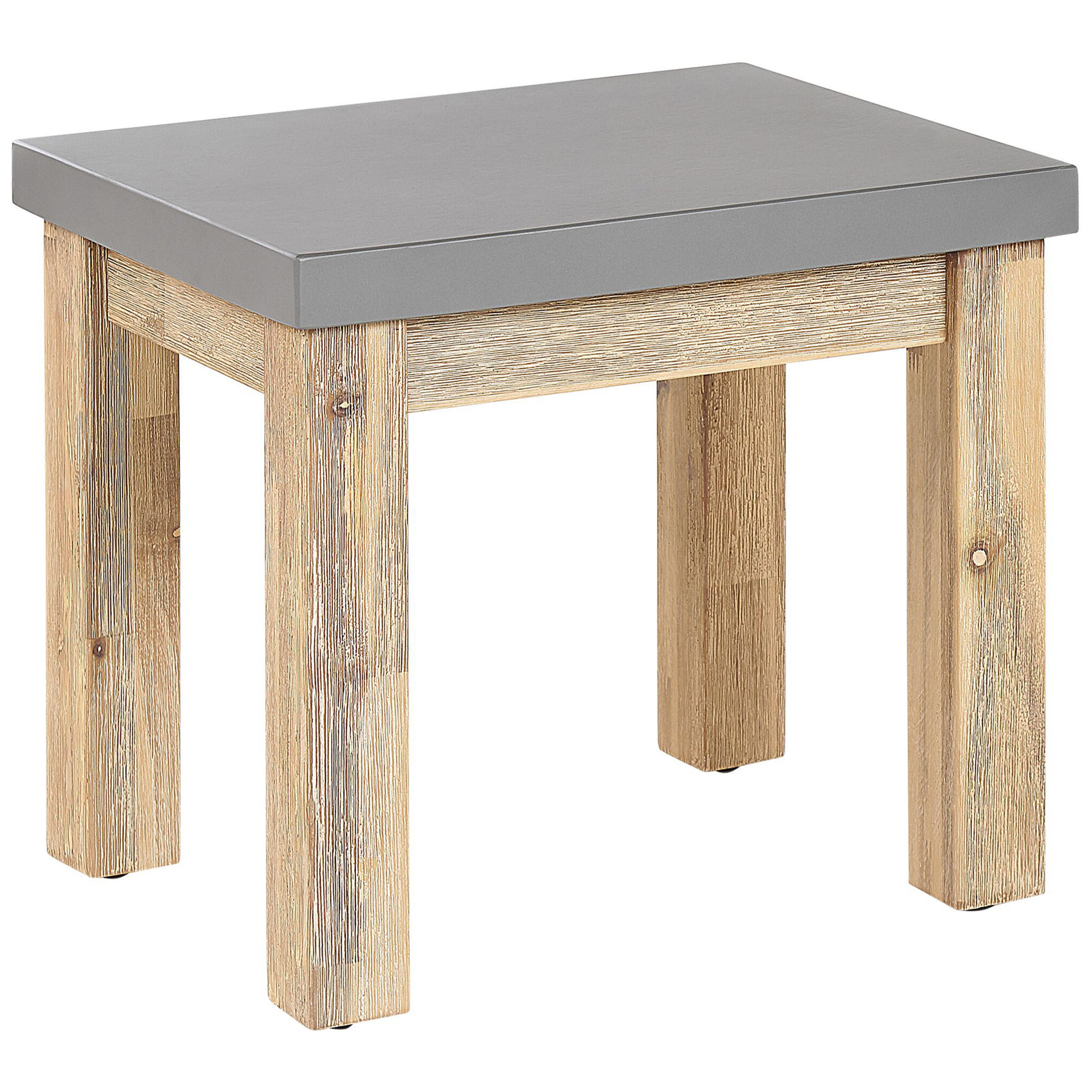 GARTENSTUHL Akazienholz grau Ostuni - Grau, Stein (50/45/40cm) - Beliani