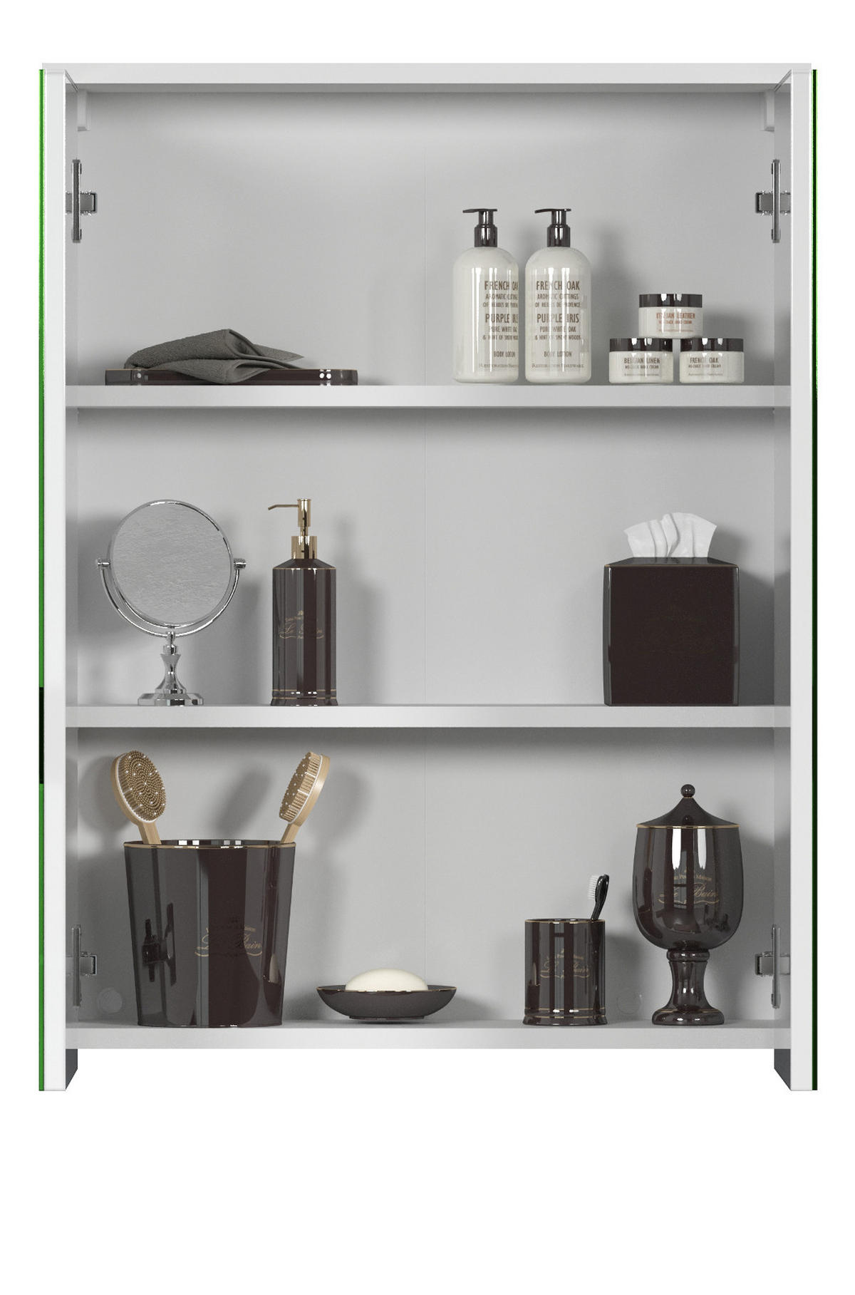 SPIEGELSCHRANK weiß 60 x 78 cm, Badschrank 2-türig - Silberfarben, Glas/Holzwerkstoff (60/78/18cm) - Top.Furn