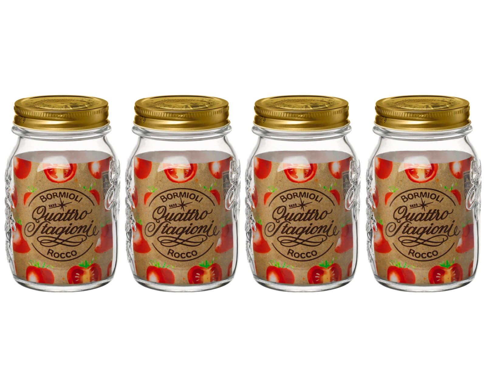 WECK-GLAS Weckpot Quattro Stagioni - ø 9 cm / 500 ml - 4 Stück - Transparent, Glas (2/14/9cm) - Bormioli Rocco