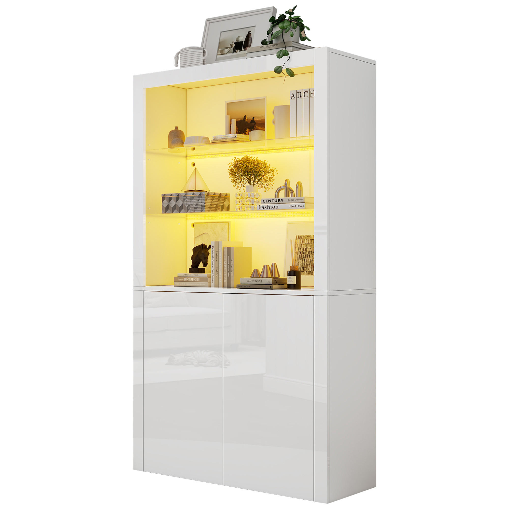 Evryae Vitrine Weiß 100x170x35 cm