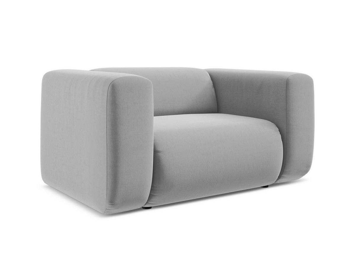 SESSEL Samt Stoff Grau - Schwarz/Grau, Kunststoff/Textil (137/70/89cm) - Makamii