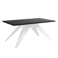 AUSZIEHTISCH XANDRO 160/90/76 cm mit Metallgestell, Weiß / Schwarz - Schwarz/Weiß, Holzwerkstoff/Metall (90/160/76cm) - Idohome