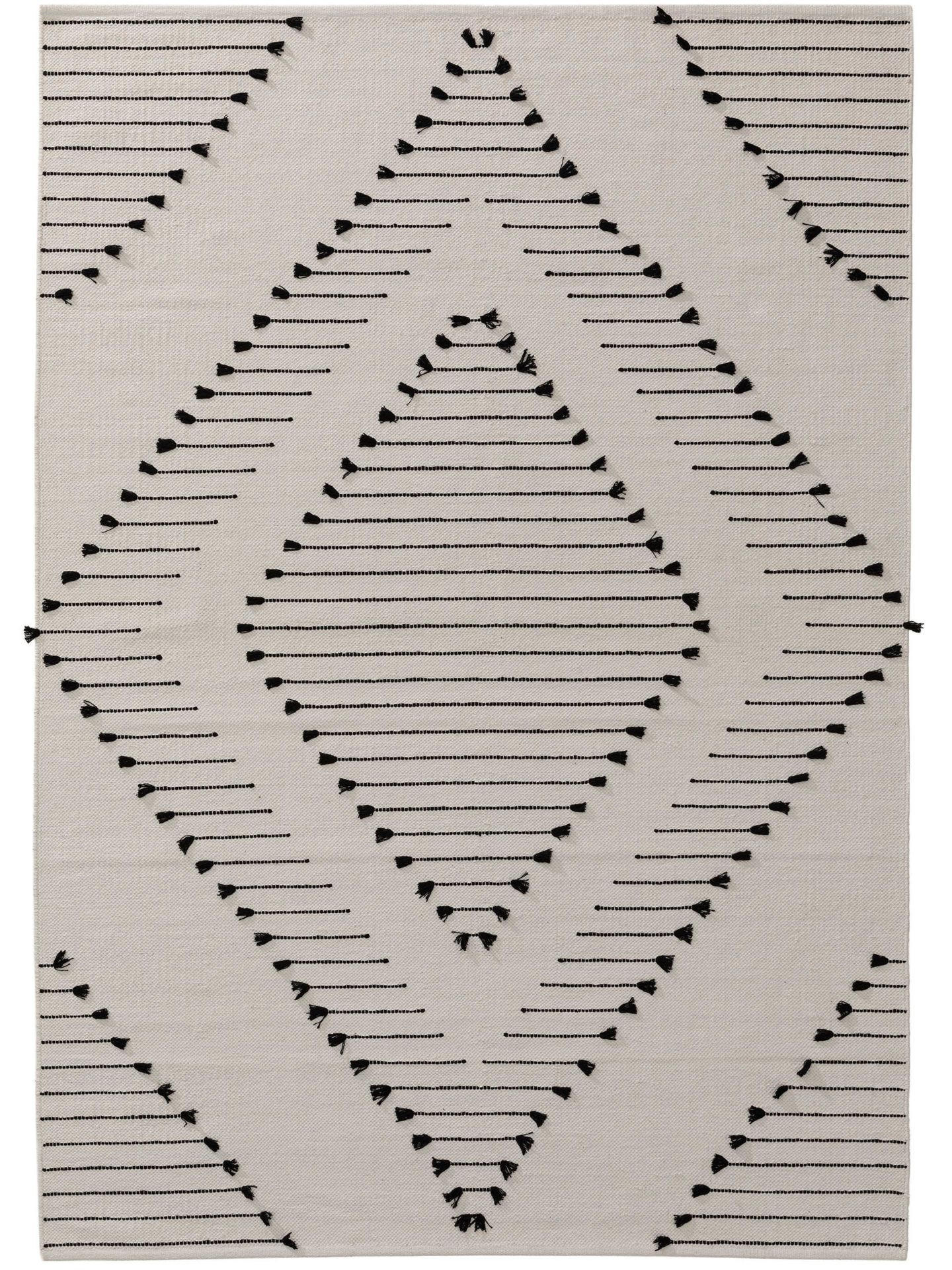 TEPPICH Baumwollteppich Bo Beige - Beige, Textil (120/1cm) - KUNSTLOFT