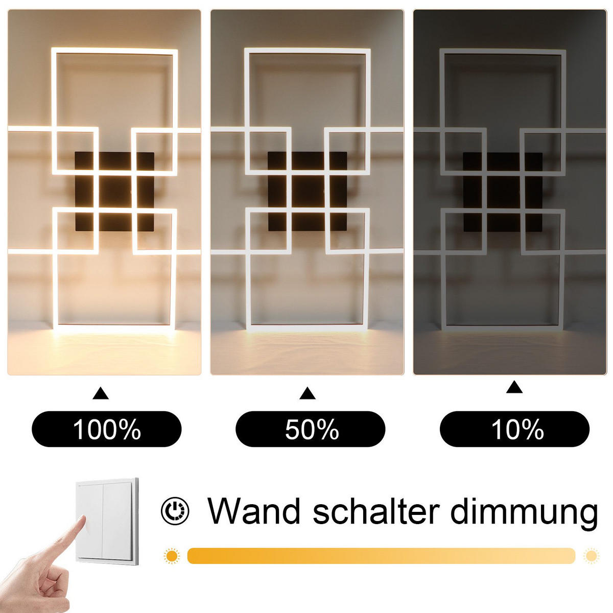 LED-DECKENLEUCHTE Gallegos 72.4/72.4/7.3 cm - Schwarz, Metall (72.4/72.4/7.3cm) - Nettlife