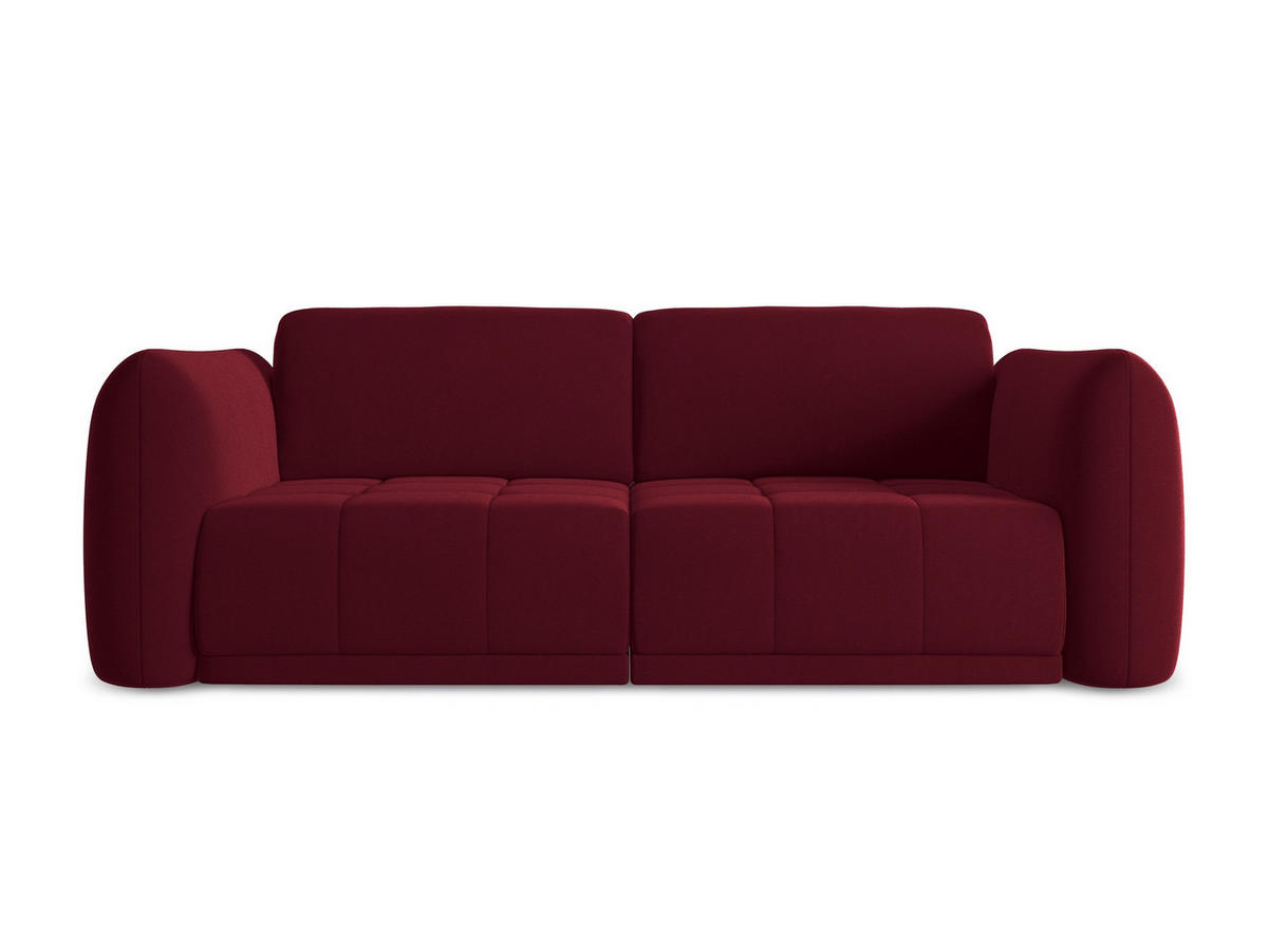 3-SITZER SOFA Samt Stoff Rot - Bordeaux/Rot, Kunststoff/Textil (210/74/105cm) - Makamii