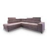 ECKSOFA ALVORO L-S Lila Velours-Stoff mit Schlaffunktion - Lila, Holz (253/190cm) - MASSENO