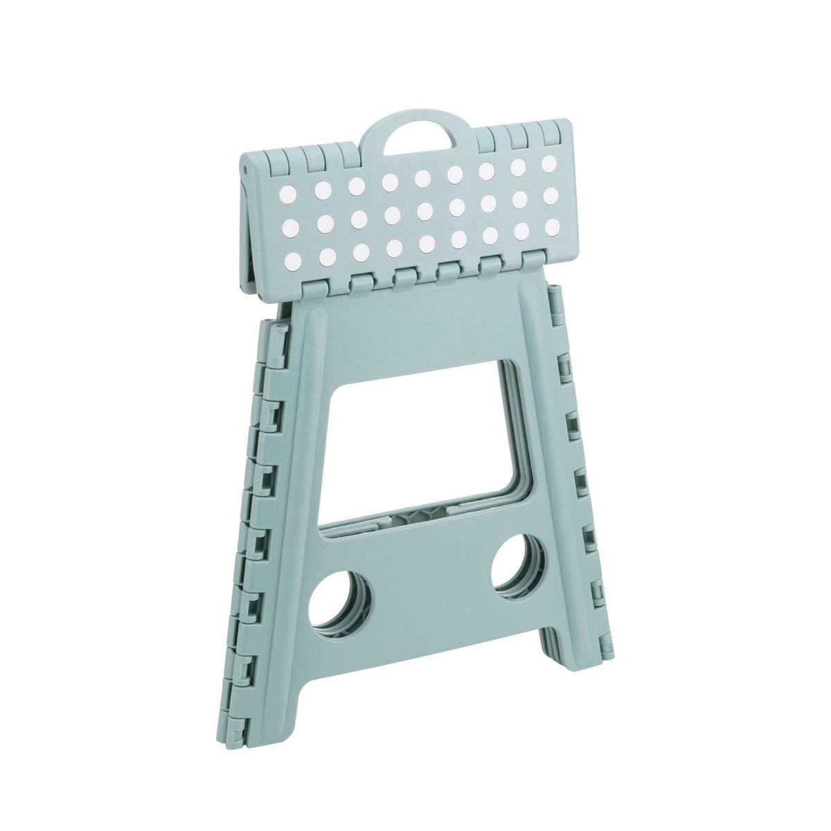 KLAPPHOCKER - Hellblau, Kunststoff/Textil (39/39/32cm) - Relaxdays