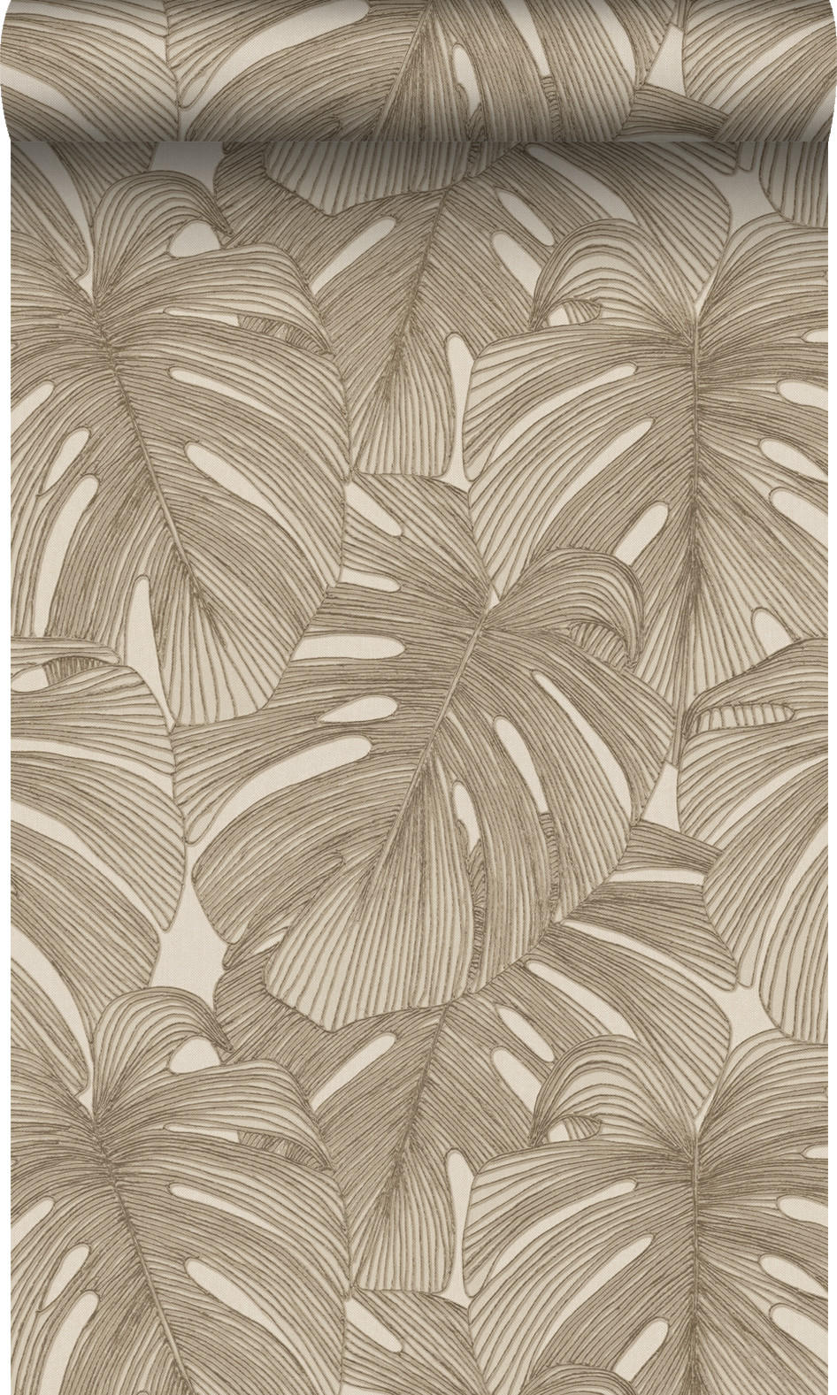 TAPETE 3D Muster Blätter 50 x 900 cm - Beige, Papier (50/900cm) - Origin Wallcoverings