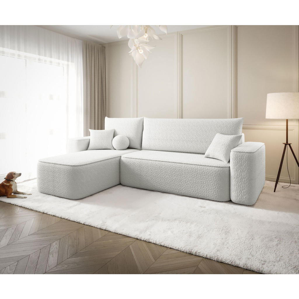 Thumbnail - Bedante Ecksofa, Weiß, Textil, 250x150 cm, Wohnzimmer, Sofas & Couches, Wohnlandschaften, Ecksofas