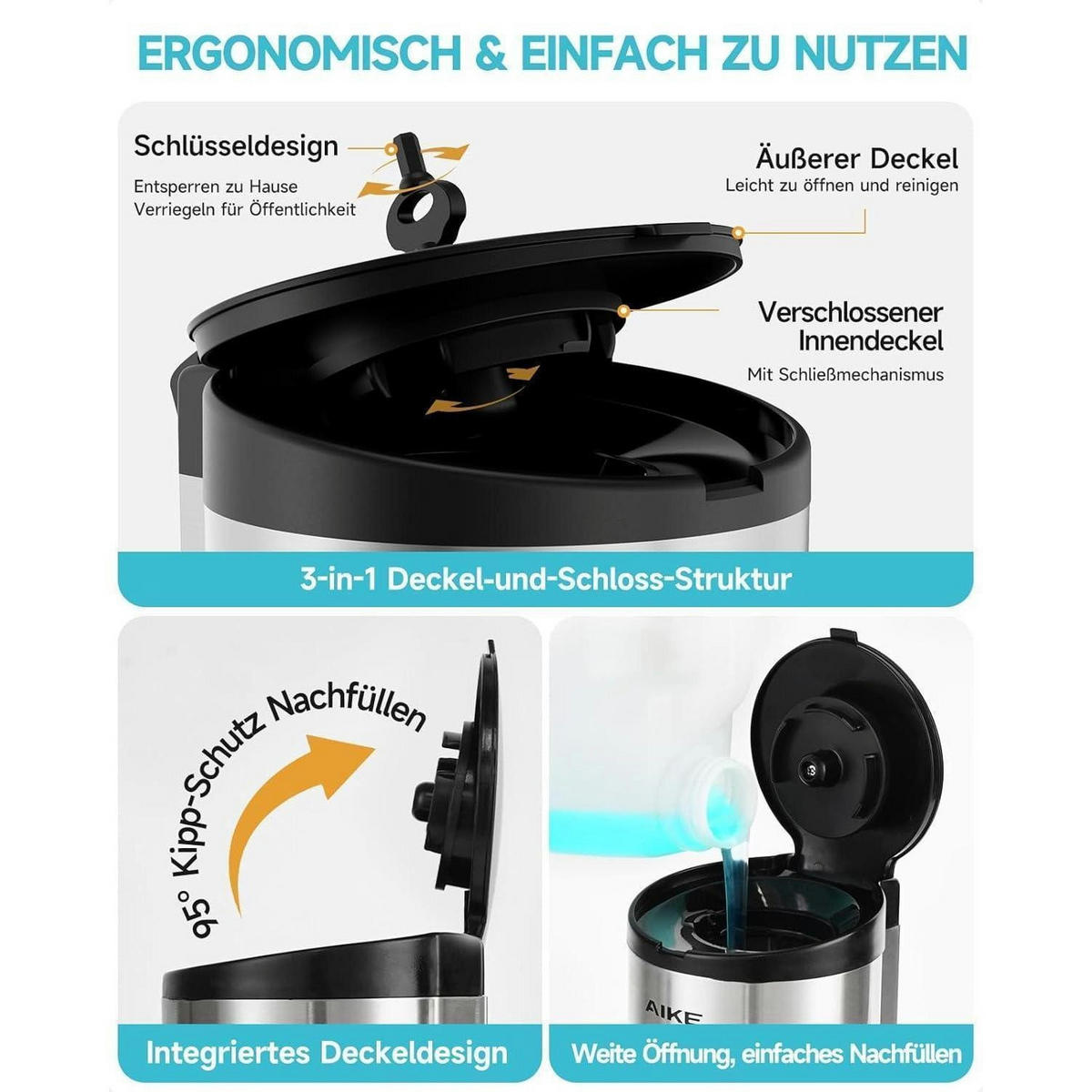 SEIFENSPENDER Wandmontage Edelstahl 750ml - Silberfarben, Metall (11/24/13cm)