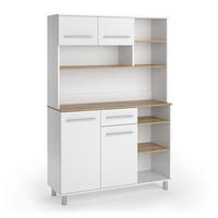 KÜCHENBUFFET Pure, Weiß/Artisan-Eiche, 120.2 x 177 cm - Weiß/Eiche Artisan, Holzwerkstoff (120.2/177/40.5cm) - Vicco