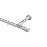 INNENLAUF-GARDINENSTANGEN-SET Siteno Estana 420 cm (geteilt in 3 x 140 cm), 1-läufig, 20 mm Ø Weiß - Weiß, Metall (420cm) - INTERDECO