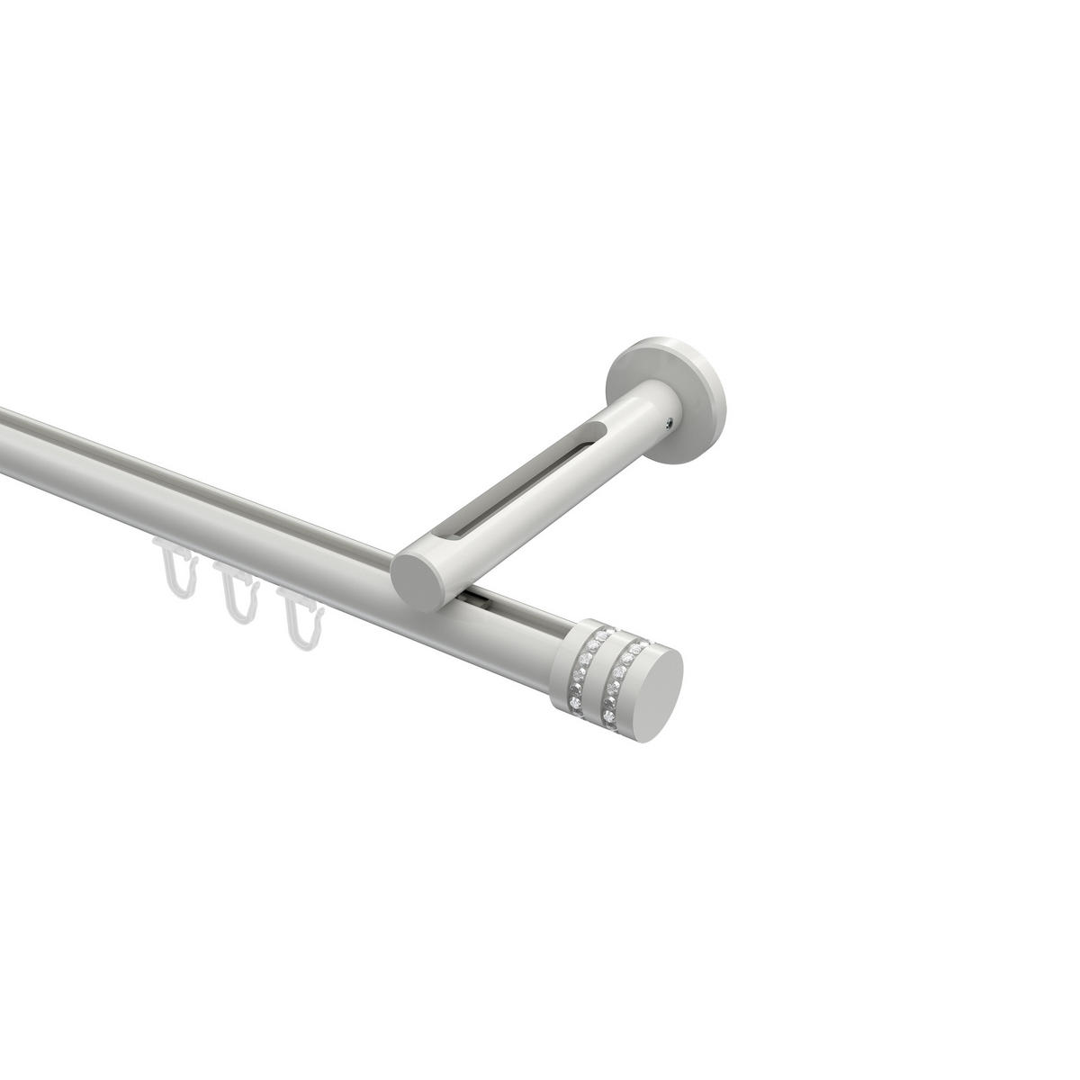 INNENLAUF-GARDINENSTANGEN-SET Siteno Estana 420 cm (geteilt in 3 x 140 cm), 1-läufig, 20 mm Ø Weiß - Weiß, Metall (420cm) - INTERDECO