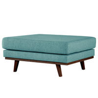 POLSTERHOCKER - Buchefarben/Petrol, Textil (85/43/60cm) - home24