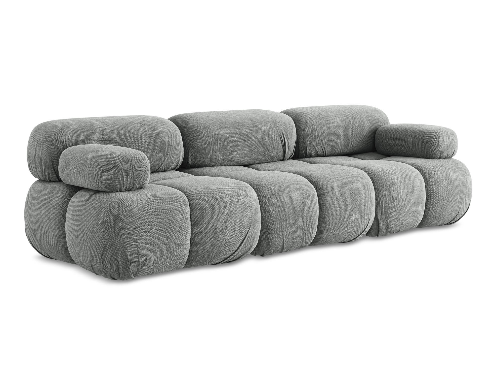 3-SITZER SOFA Chenille Stoff Grau - Blau/Schwarz, Kunststoff/Textil (285/70/96cm) - Makamii