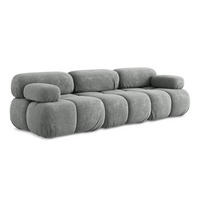3-SITZER SOFA Chenille Stoff Grau - Blau/Schwarz, Kunststoff/Textil (285/70/96cm) - Makamii