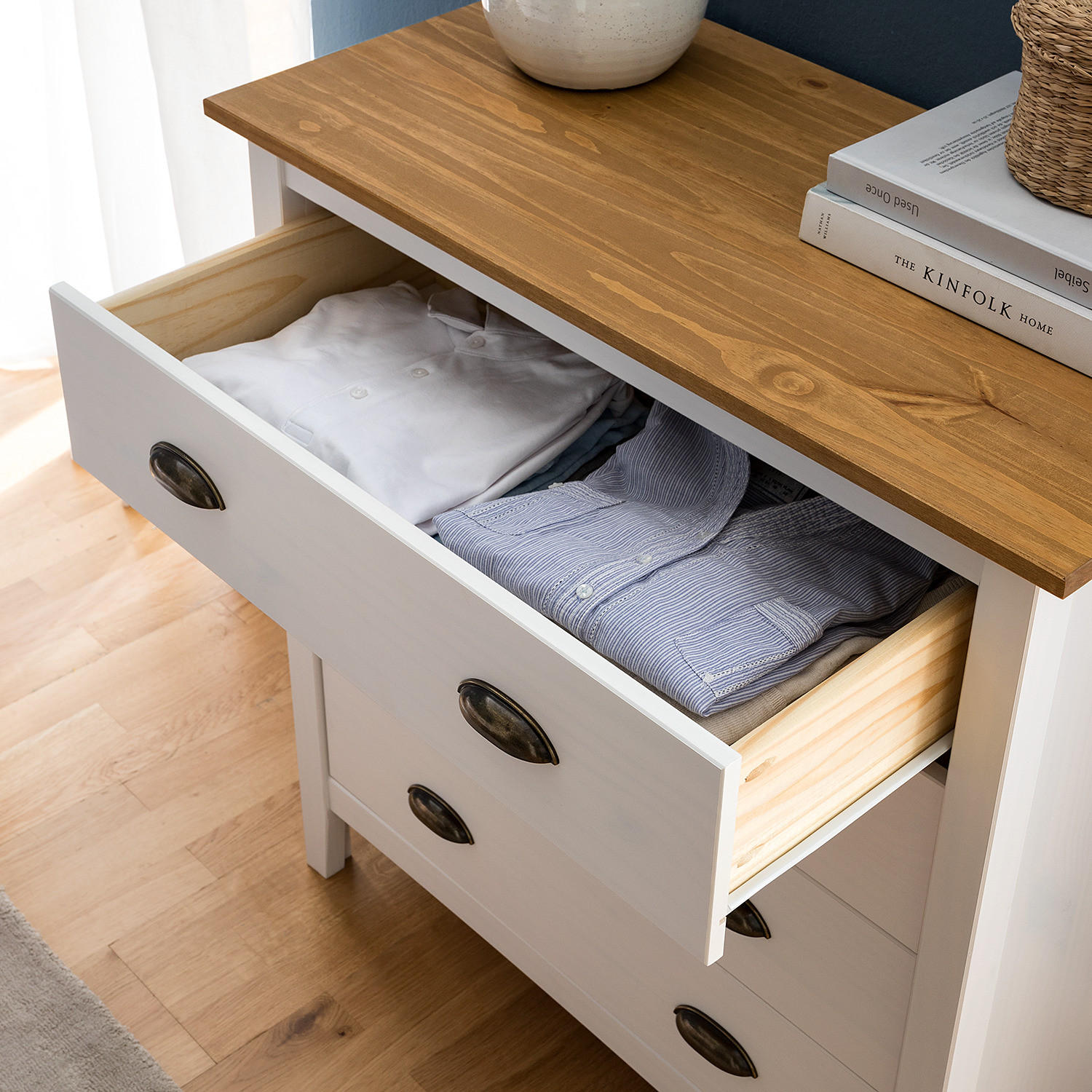 KOMMODE - Kiefer massiv - Kieferfarben, Holz (79/82/40cm) - home24