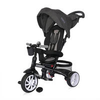 DREIRAD LAUFRAD Rocket 4 in 1 schwarz grau Schubstange, Getränkehalter, umbaubar - Schwarz, Metall (104/50/100cm) - Lorelli