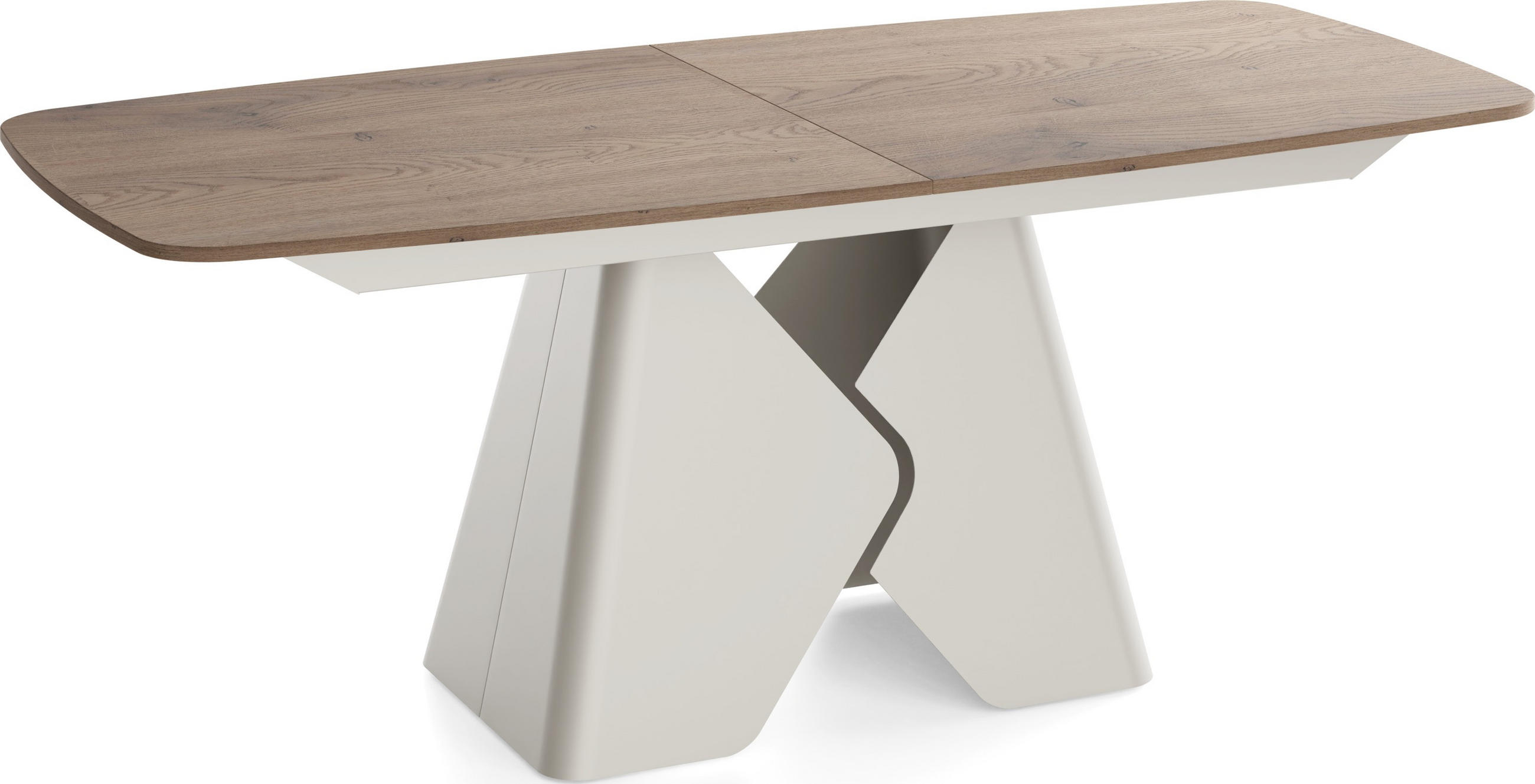 ESSTISCH Vanta rechteckig ausziehbar verlängerbar mit Metallgestell in Kaschmir Grau, Eiche Braun 180-270/90/76 cm - Greige/Schwarz, Holzwerkstoff/Metall (90/270/76cm) - WFL GROUP