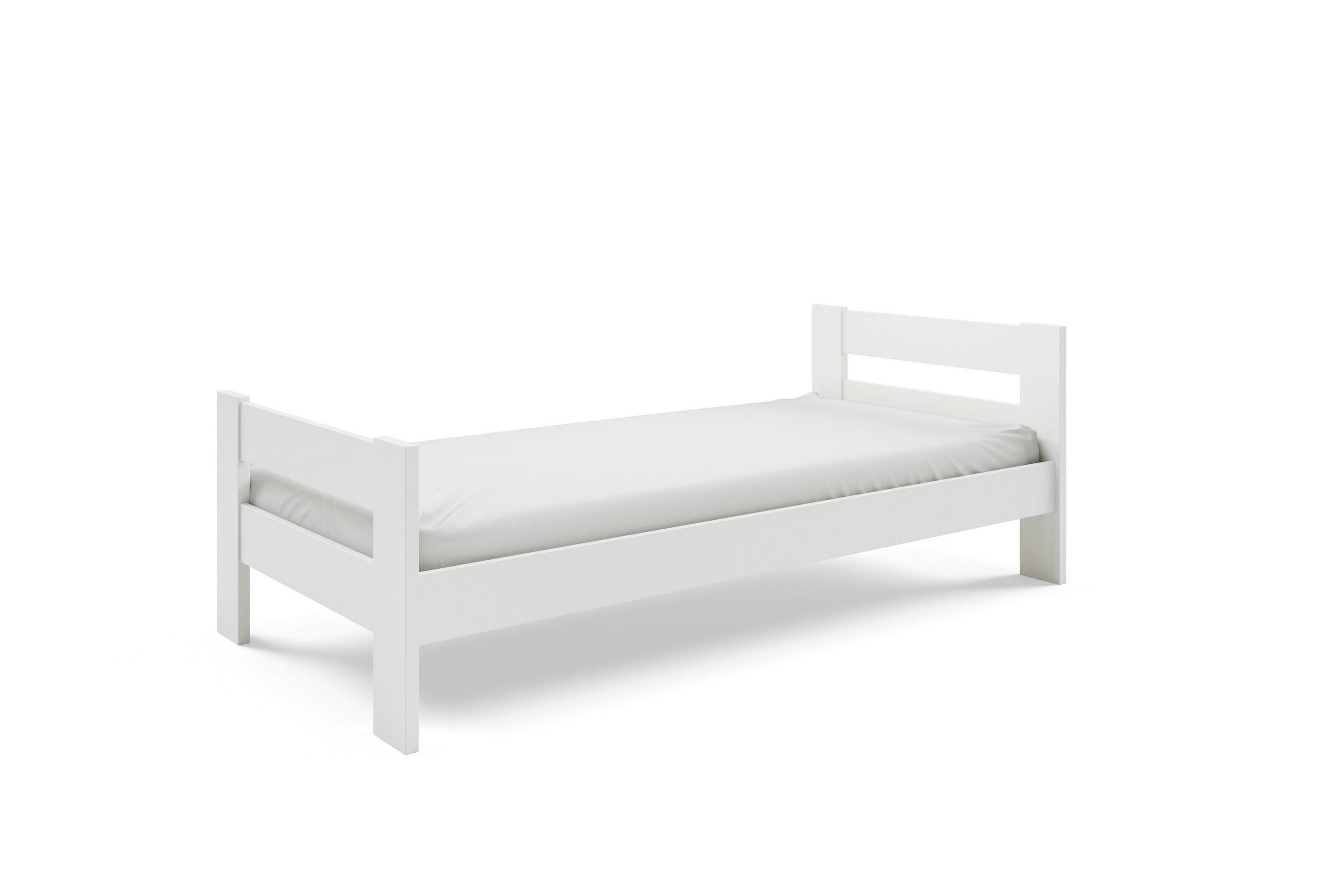 KINDERBETT OSCARO 120x200 cm Weiß - Weiß, Holz (120/200cm) - MASSENO