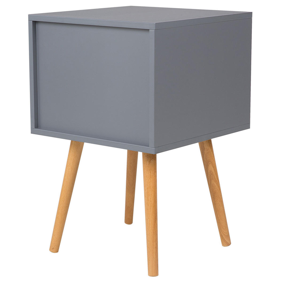 NACHTTISCH grau 2 Schubladen Alabama - Hellbraun/Grau, Holzwerkstoff (40/62/40cm) - Beliani