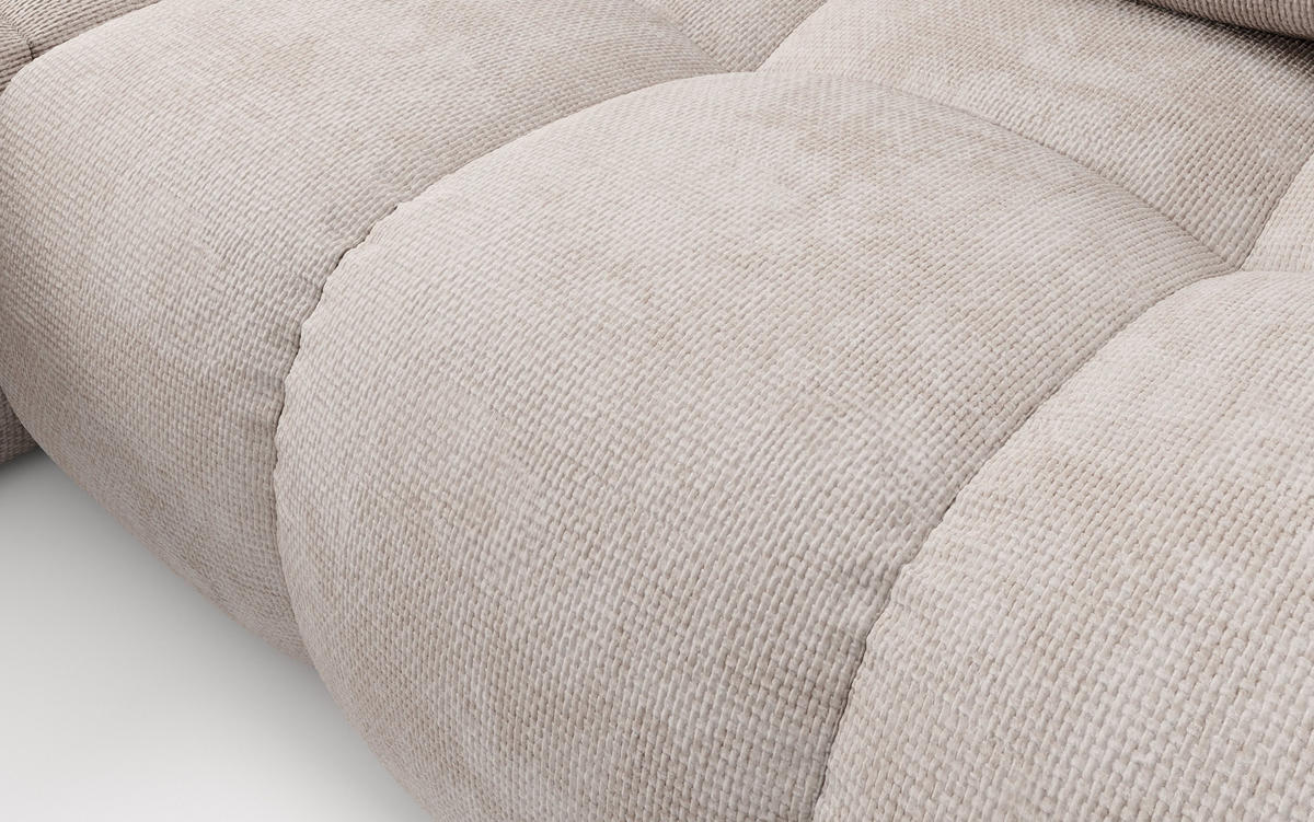 ECKSOFA DUCA L-S Beige Chenille mit Schlaffunktion - Beige, Holz (266.5/266.5cm) - MASSENO