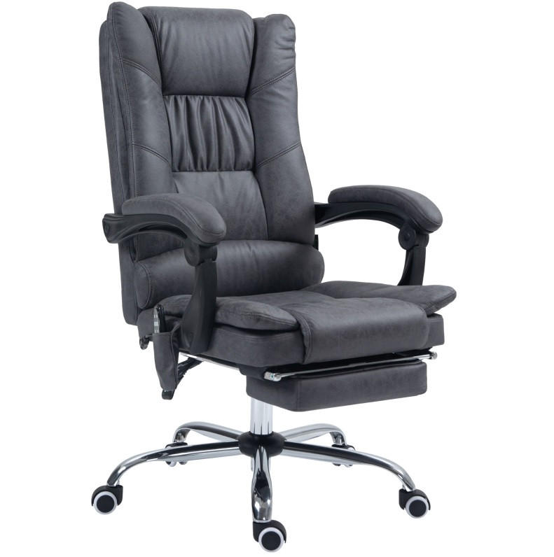 GAMINGSTUHL 64/110-118/70 cm Dunkelgrau aus Polyester mit Massagefunktion - Dunkelgrau, Kunststoff (70/118/64cm) - OKMYHOME