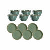 BRUNCHSET Matera grün 12er Set - Grün, Keramik (1/1/1cm) - Leonardo Living
