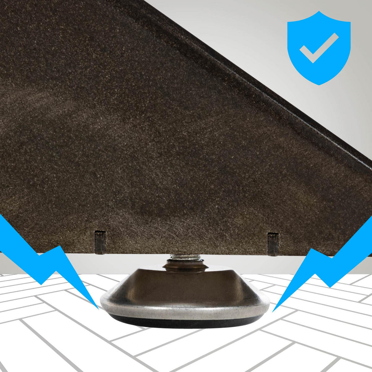 TISCHBEIN eckig 68/120/71 cm Metall industrial schwarz - Schwarz, Metall (68/71/120cm) - CLP