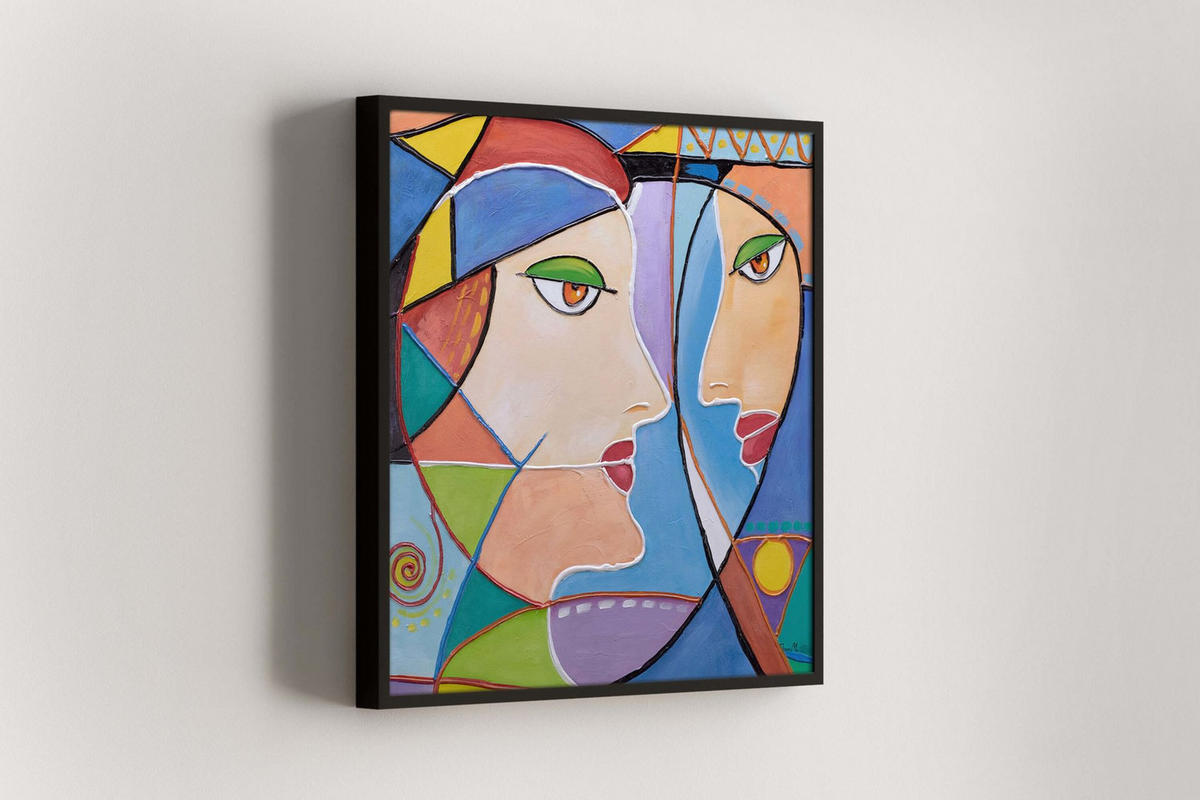 OLEJOMAĽBA 87/87 cm, Zvieratá - viacfarebná, drevo/textil (87/87cm) - KUNSTLOFT