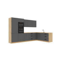ECKKÜCHE 330 x 210 cm – Nexa K100-G330 – in Grau / Matt - Schwarz/Grau, Holz/Metall (330/212/58cm) - ROYAL24_MARKT