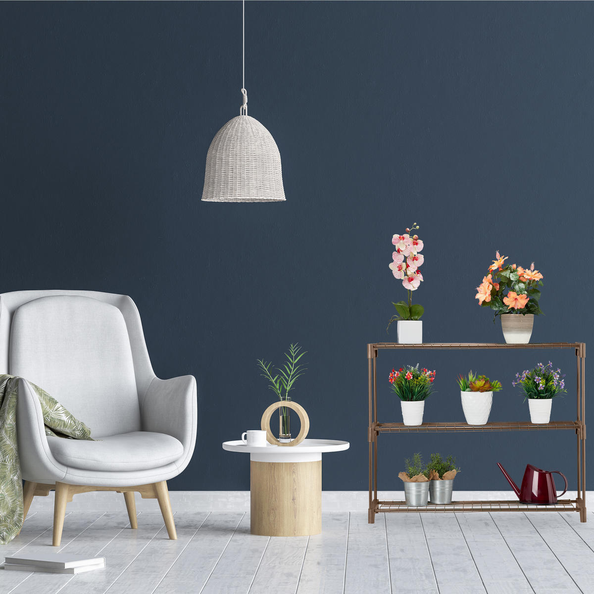 BLUMENREGAL - Braun, Kunststoff/Metall (91/72/23cm) - Relaxdays