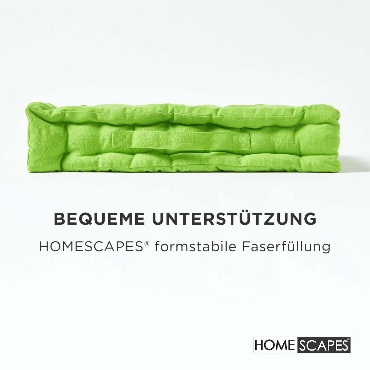 SITZKISSEN grün 50/50/10 cm – Bodenkissen unifarben - Grün, Textil (50/50/10cm) - Homescapes