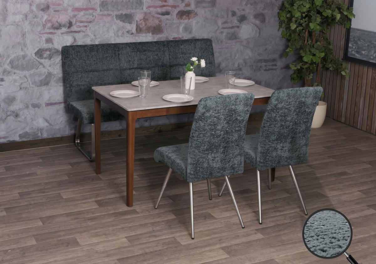 ESSZIMMER-SET Blau 3er-Set - Blau, Textil (160/100/65cm) - MCW