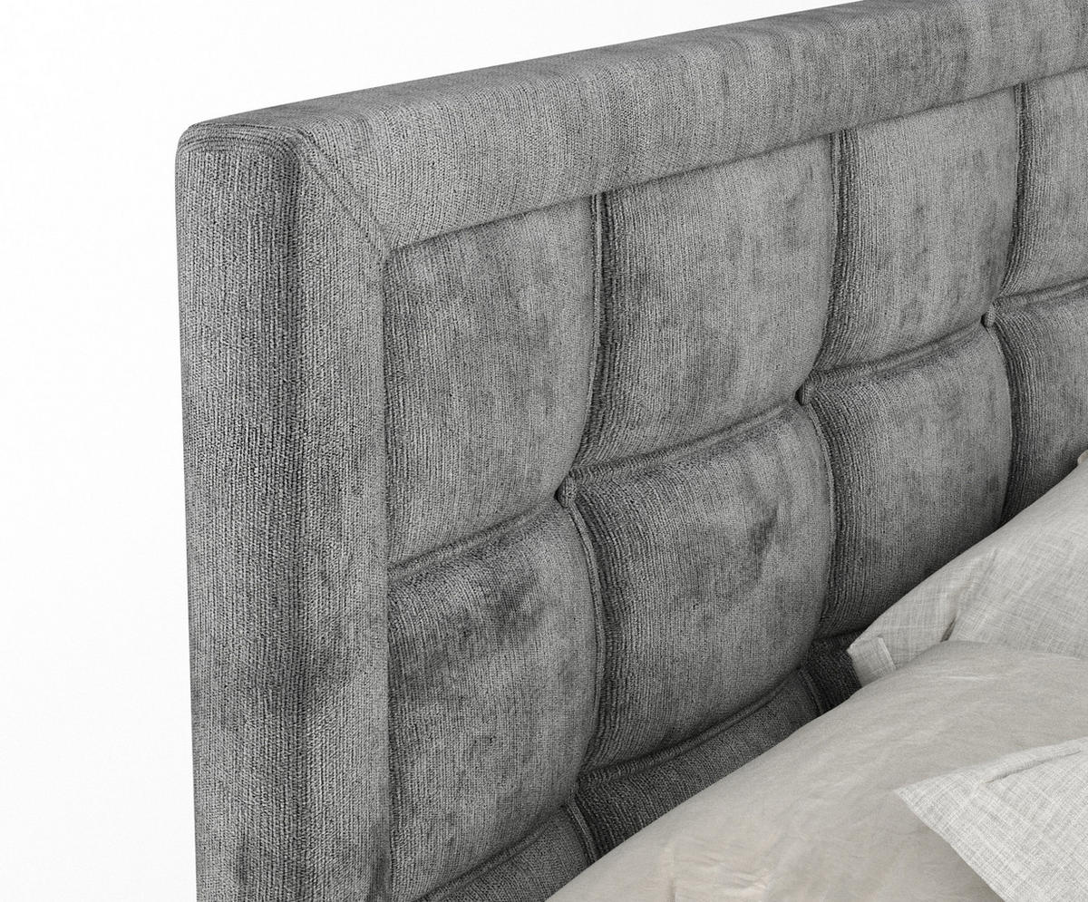 BOXSPRINGBETT Ambrosia Grau 140/200 cm - Schwarz/Grau, Holz/Holzwerkstoff (140/200cm) - Maison de Reve