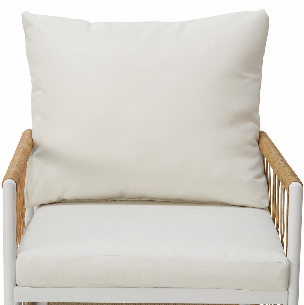 GARTENMÖBEL-SET 159,5/77,5/75 cm aus Eisen mit 1 Tisch, 6 Stühlen und Polsterauflagen, Beige/Braun/Natur - Beige, Metall - Redom